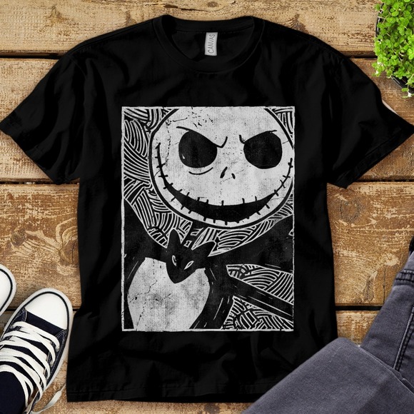 Jack Skellington Halloween Sketch The Nightmare Unisex Tee Adult T-shirt - Picture 1 of 2